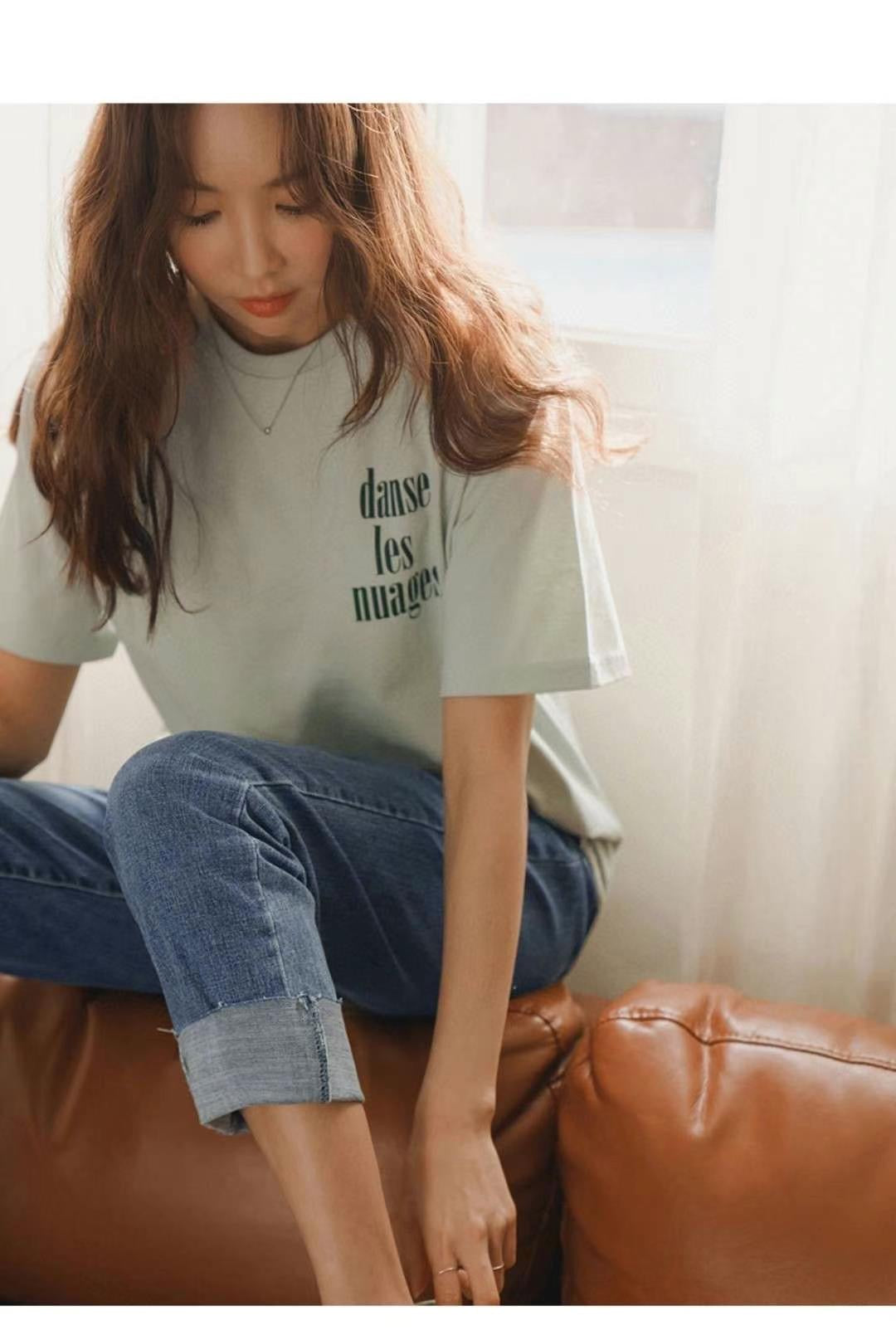 🎀 𝓢𝓲𝓷𝓬𝓮𝓻𝓮 𝓚𝓸𝓻𝓮𝓪𝓷 𝓽𝓻𝓲𝓹 𝓐𝓹𝓻𝓲𝓵 𝟑~𝟖💓  loose straight cropped denim 🥰